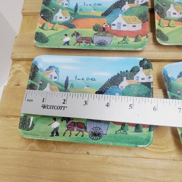 4 Mebel Vintage Mini Italy Naive Painting Tray - Picture 9 of 10